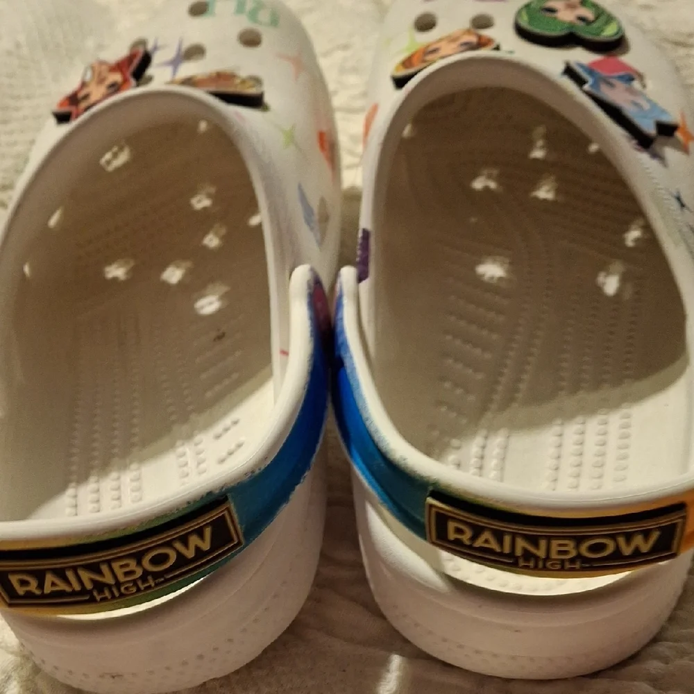 CROCS Kids White and Multicolor Graphic Sandals
